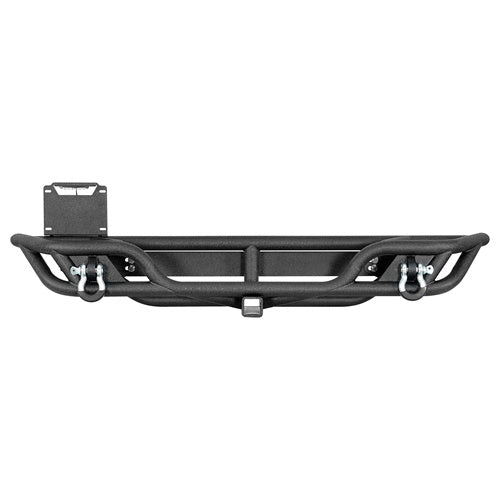 Road Trip Tubular Rear Bumper w/ License Plate Mount For 1997-2006 Jeep Wrangler TJ - Ultralisk4x4