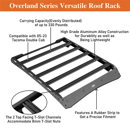 Road Trip Versatile Roof Rack For 2015-2022 with Chevy Colorado GMC Canyon Crew Cab - Ultralisk4x4