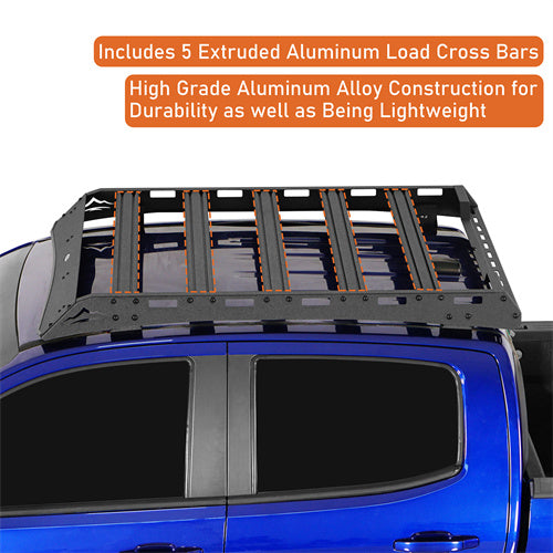 Road Trip Versatile Roof Rack For 2015-2022 with Chevy Colorado GMC Canyon Crew Cab - Ultralisk4x4