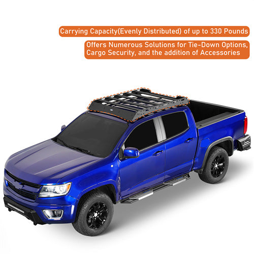 Road Trip Versatile Roof Rack For 2015-2022 with Chevy Colorado GMC Canyon Crew Cab - Ultralisk4x4