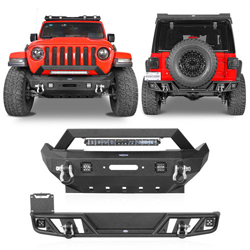 Rock Crawler Front & Rear Bumper For 2018-2024 Jeep Wrangler JL - Ultralisk4x4