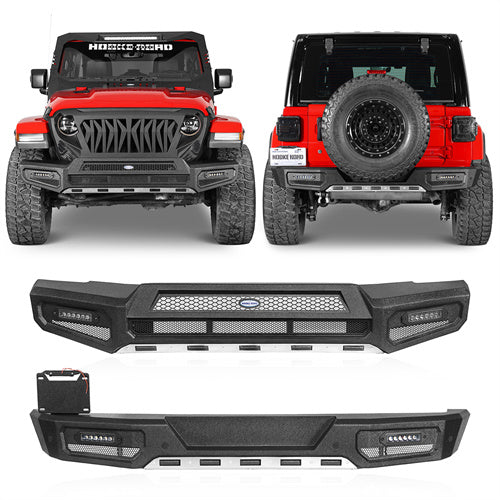 Rock Crawler Front & Rear Bumper For 2018-2024 Jeep Wrangler JL - Ultralisk4x4