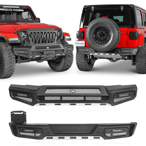 Rock Crawler Front & Rear Bumper For 2018-2024 Jeep Wrangler JL - Ultralisk4x4