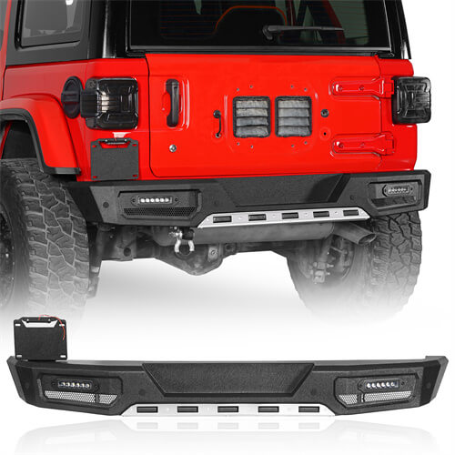 Rock Crawler Rear Bumper For 2018-2024 Jeep Wrangler JL - Ultralisk4x4-u3066-1