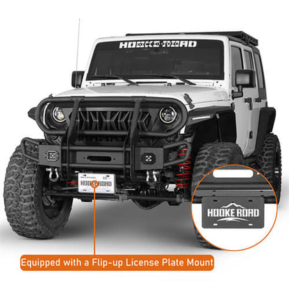 Rock Crawler Stubby Front Bumper w/Grille Guard For 2007-2018 Jeep Wrangler JK - Ultralisk4x4