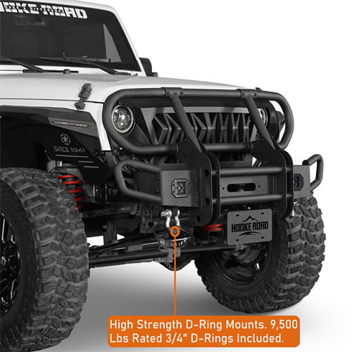 Rock Crawler Stubby Front Bumper w/Grille Guard For 2007-2018 Jeep Wrangler JK - Ultralisk4x4