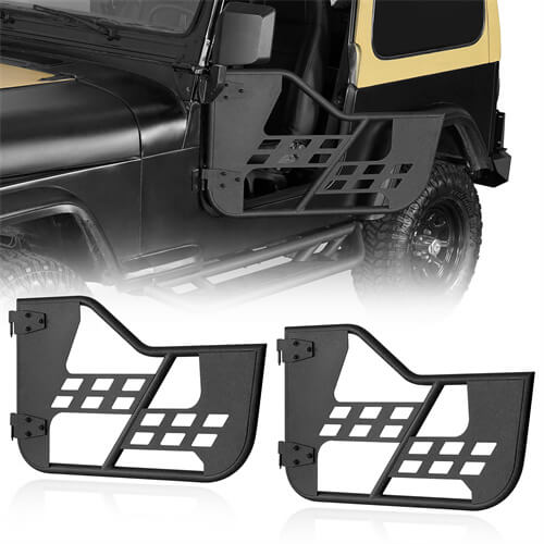 Rock Crawler Tubular Door Guards For 1987-1995 Jeep Wrangler YJ - Ultralisk4x4 -u1063s-1