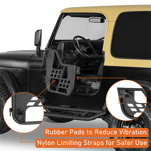 Rock Crawler Tubular Door Guards For 1987-1995 Jeep Wrangler YJ - Ultralisk4x4 -u1063s-5