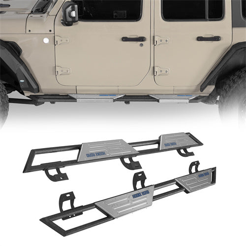 Off-road BladeX Series Nerf Side Step Bars For 2018-2025 Jeep Wrangler JL 4-Door - Ultralisk4x4-u3084-1