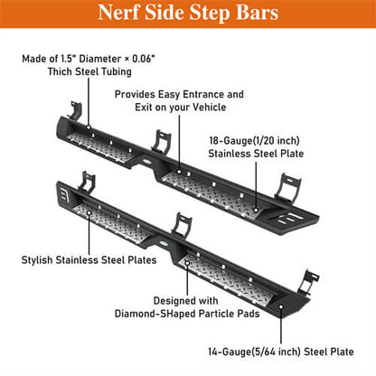 Off Road Side Step Bars For 2009-2018 Ram 1500 & 2019-2024 Ram 1500 Classic & 2010-2024 Ram 2500/3500 Crew Cab - Ultralisk4x4