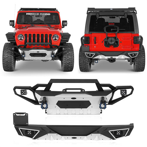 Off-Road SilverWarrior Aluminum Front & Rear Bumper For 2018-2024 Jeep Wrangler JL - Ultralisk4x4-u30673068-1