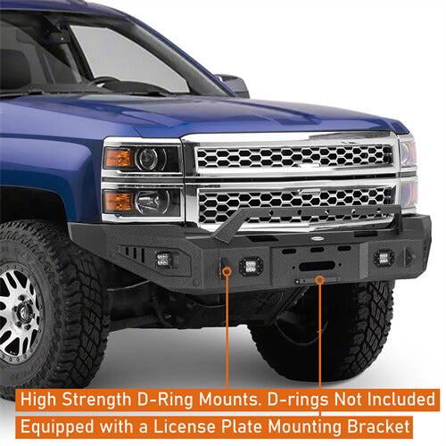 14-15 Silverado 1500 Offroad Full-Width Front Bumper w/ Winch Plate - Ultralisk 4x4 ull9028 10