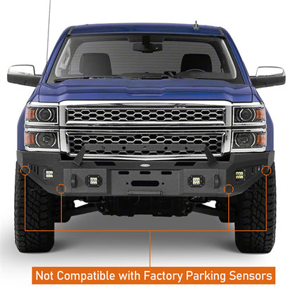 14-15 Silverado 1500 Offroad Full-Width Front Bumper w/ Winch Plate - Ultralisk 4x4 ull9028 12