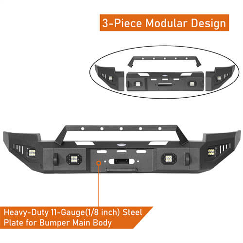 14-15 Silverado 1500 Offroad Full-Width Front Bumper w/ Winch Plate - Ultralisk 4x4 ull9028 13