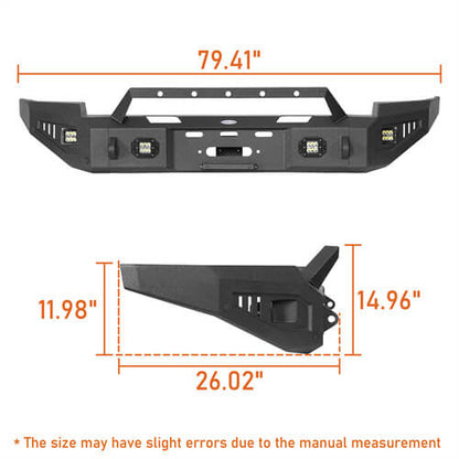 14-15 Silverado 1500 Offroad Full-Width Front Bumper w/ Winch Plate - Ultralisk 4x4 ull9028 18