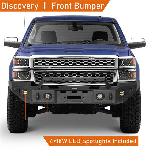 14-15 Silverado 1500 Offroad Full-Width Front Bumper w/ Winch Plate - Ultralisk 4x4 ull9028 9