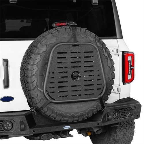 Jeep & Bronco Spare Tire Mount Molle Panel Storage Panel For 87-18 Jeep Wrangler YJ TJ JK & 21-23 Ford Bronco - Ultralisk 4x4 ul1032s 13