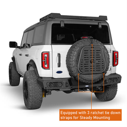 Jeep Bronco Spare Tire Mount Molle Storage Panel For 87 18 Jeep Wrangler YJ TJ JK 21 24 Ford Bronco Ultralisk 4x4