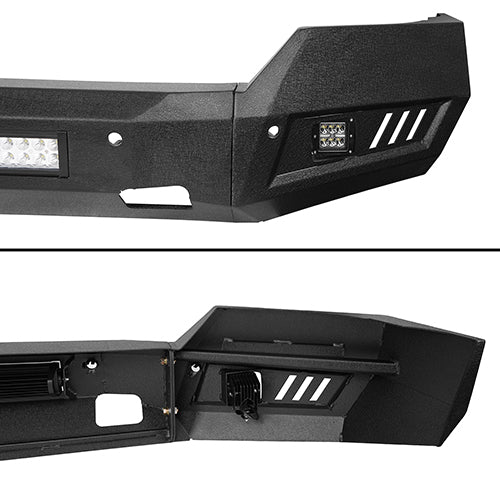 Steel Front Bumper & Rear Bumper w/Lights for 2016-2018 Chevy Silverado 1500 - ultralisk4x4 ULB.9023+9025 12