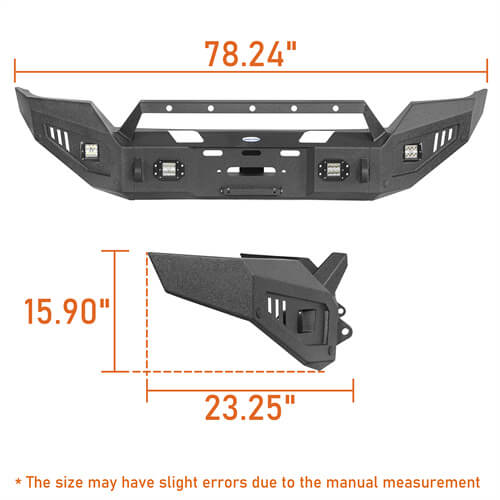 16-18 Silverado 1500 Steel Offroad Front Bumper w/ Winch Plate & LED Lights - ultralisk4x4 ul9026 13