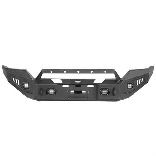 16-18 Silverado 1500 Steel Offroad Front Bumper w/ Winch Plate & LED Lights - ultralisk4x4 ul9026 15