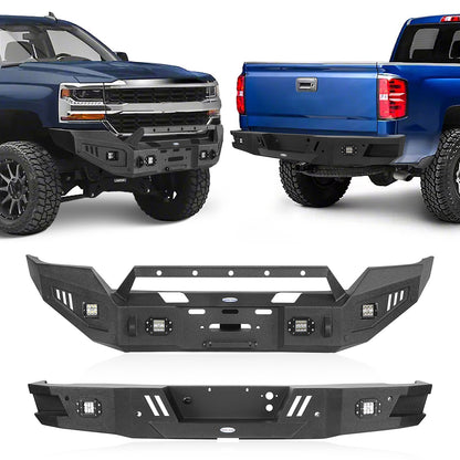 Steel Offroad Front & Rear Bumper For 2016-2018 Silverado 1500 - Ultralisk4x4