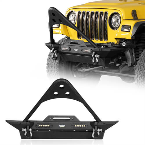 Jeep TJ Stinger Front Bumper Stubby Front Bumper for 1987-2006 Jeep Wrangler YJ & TJ - Ultralisk 4x4 ULB.1013  1