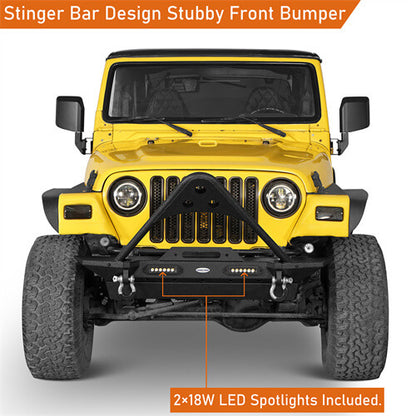 Stinger Bumper w/ Winch Plate For 1987-2006 Jeep Wrangler YJ TJ - Ultralisk 4x4