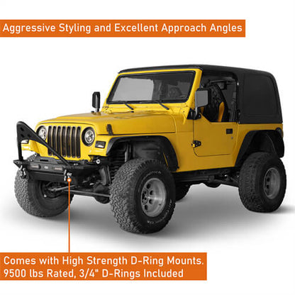 Stinger Bumper w/ Winch Plate For 1987-2006 Jeep Wrangler YJ TJ - Ultralisk 4x4