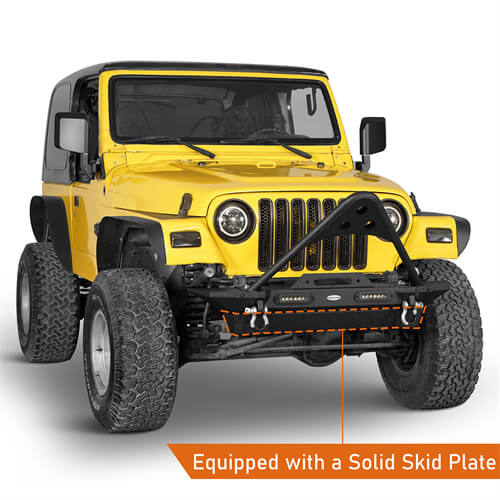 Stinger Bumper w/ Winch Plate For 1987-2006 Jeep Wrangler YJ TJ - Ultralisk 4x4