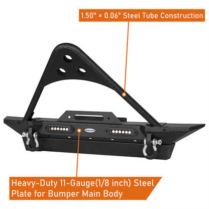 Stinger Bumper w/ Winch Plate For 1987-2006 Jeep Wrangler YJ TJ - Ultralisk 4x4