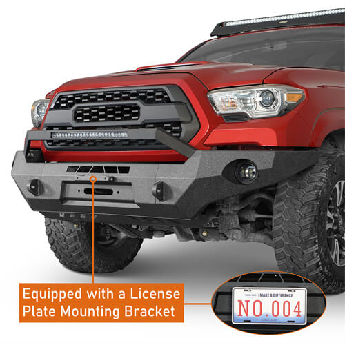 Tacoma 3rd Gen Full Width Front Bumper w/ LED Light Bar & Bull Bar For 2016-2023 Toyota Tacoma - ultralisk4x4 ul4211s 10