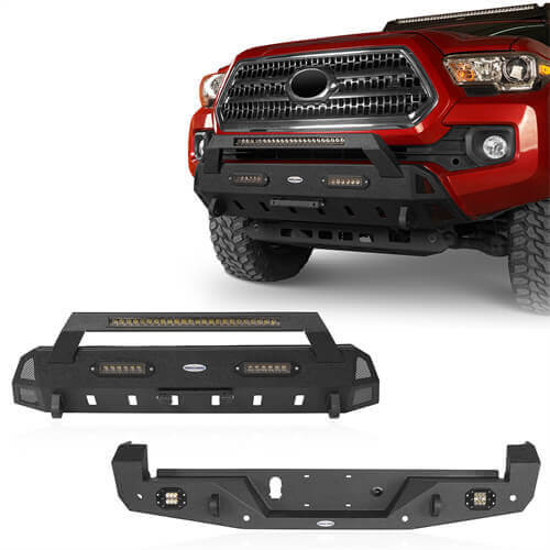 Tacoma Front Bumper & Rear Bumper Combo for 2016-2023 Toyota Tacoma 3rd Gen - ultralisk4x4 u42034200 1