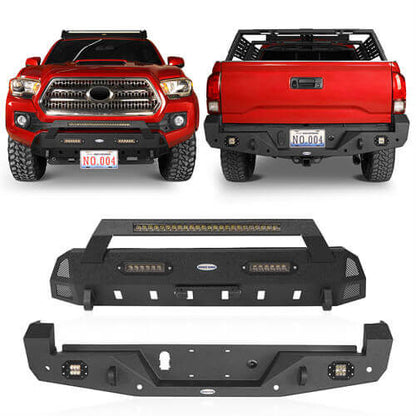 Tacoma Front Bumper & Rear Bumper Combo for 2016-2023 Toyota Tacoma 3rd Gen - ultralisk4x4 u42034200 5