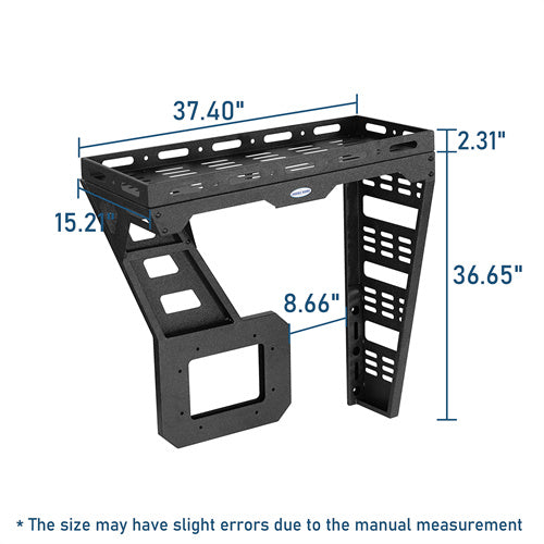 Tailgate Basket Rear Cargo Rack System For 2007-2018 Jeep Wrangler JK - Ultralisk4x4-u2098-11