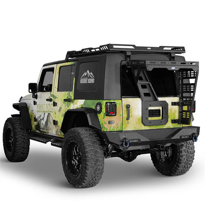 Tailgate Basket Rear Cargo Rack System For 2007-2018 Jeep Wrangler JK - Ultralisk4x4-u2098-2