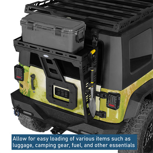 Tailgate Basket Rear Cargo Rack System For 2007-2018 Jeep Wrangler JK - Ultralisk4x4-u2098-5