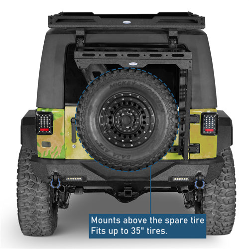 Tailgate Basket Rear Cargo Rack System For 2007-2018 Jeep Wrangler JK - Ultralisk4x4-u2098-7