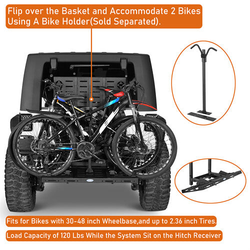 Tailgate Rear Cargo Rack System w/ Foldable Table For 2007-2018 Jeep Wrangler JK-Ultralisk4x4-u2100s-10