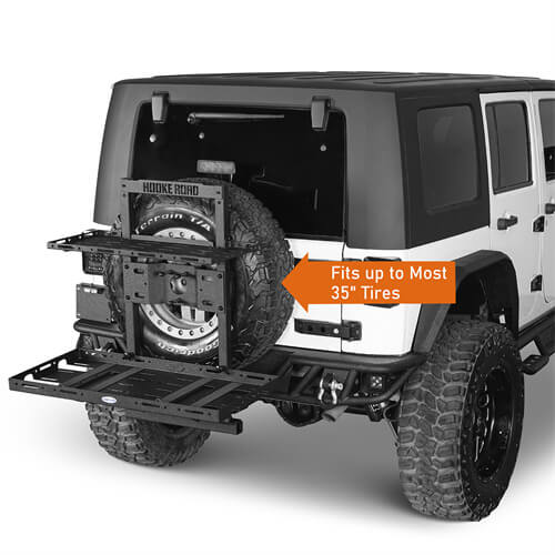 Tailgate Rear Cargo Rack System w/ Foldable Table For 2007-2018 Jeep Wrangler JK-Ultralisk4x4-u2100s-11