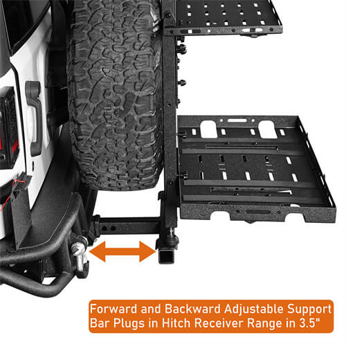 Tailgate Rear Cargo Rack System w/ Foldable Table For 2007-2018 Jeep Wrangler JK-Ultralisk4x4-u2100s-12