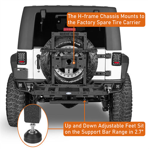 Tailgate Rear Cargo Rack System w/ Foldable Table For 2007-2018 Jeep Wrangler JK-Ultralisk4x4-u2100s-13