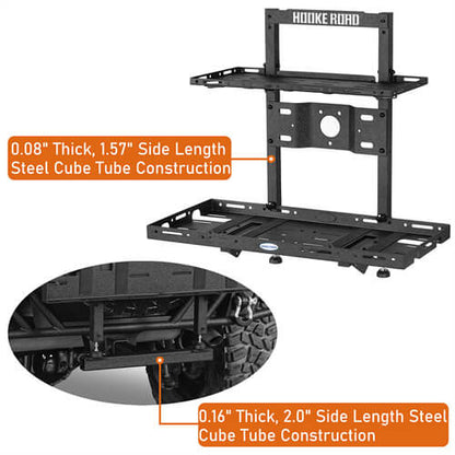 Tailgate Rear Cargo Rack System w/ Foldable Table For 2007-2018 Jeep Wrangler JK-Ultralisk4x4-u2100s-6