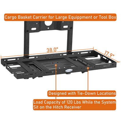 Tailgate Rear Cargo Rack System w/ Foldable Table For 2007-2018 Jeep Wrangler JK-Ultralisk4x4-u2100s-8