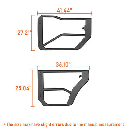 Texture Steel Tube Half Front & Rear Doors (2021-2023 Ford Bronco 4-Door) - ultralisk4x4 ul8916s 8