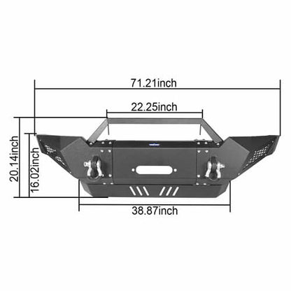 Tacoma Front Bumper Full Width Front Bumper w/Winch Plate for 2005-2011 Toyota Tacoma - Ultralisk 4x4  ul4001 10