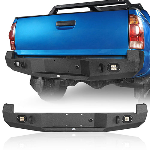 Toyota Tacoma Rear Bumper w/ LED Floodlights for 2005-2015 Toyota Tacoma - Ultralisk 4x4 ULB.4011 1