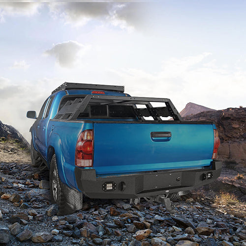 Toyota Tacoma Rear Bumper w/ LED Floodlights for 2005-2015 Toyota Tacoma - Ultralisk 4x4 ULB.4011 2