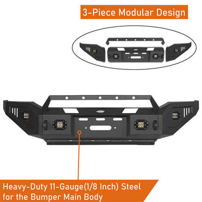 07-13 Toyota Tundra Aftermarket Full Width Front Bumper w/ Winch Plate - Ultralisk 4x4 ul5211s 12