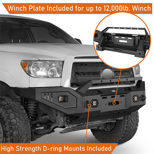 07-13 Toyota Tundra Aftermarket Full Width Front Bumper w/ Winch Plate - Ultralisk 4x4 ul5211s 9